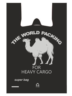 Купить пакет-майка черный "карго" (35 мкм), 430х640 мм от компании РоссПак