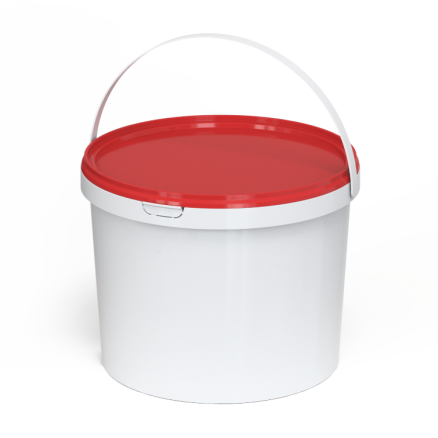 Купить ведро белое круглое с ручкой (11,3 л), d-287 мм, h-227 мм от компании РоссПак