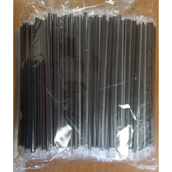 Купить трубочка коктейльная 5х210 мм, черная, прямая, в индив. упак., рр от компании РоссПак