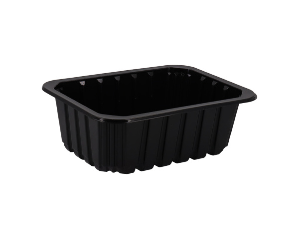 Лоток 187х137х63 черный с ребрами
