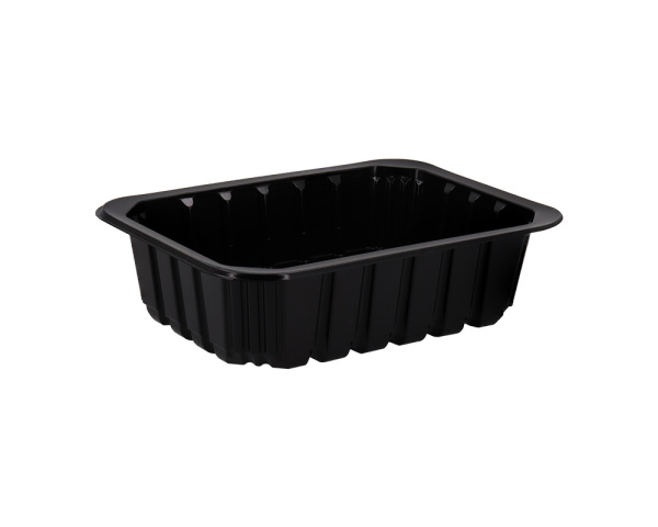 Купить лоток под запайку с ребрами черный 187х137х50 мм от компании РоссПак