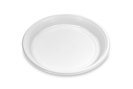 Купить одноразовая белая тарелка, d-205 мм, h-23 мм от компании РоссПак