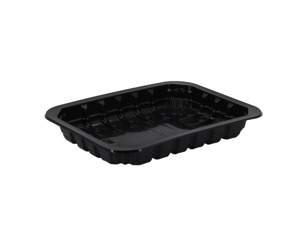 Лоток 187х137х25 черный с ребрами