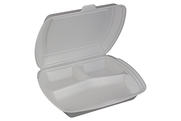 Купить ланч-бокс всп 3-секционный, белый 247х208х63 мм от компании РоссПак