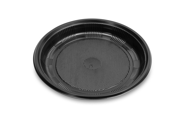 Купить одноразовая черная тарелка, d-170 мм, h-23 мм от компании РоссПак