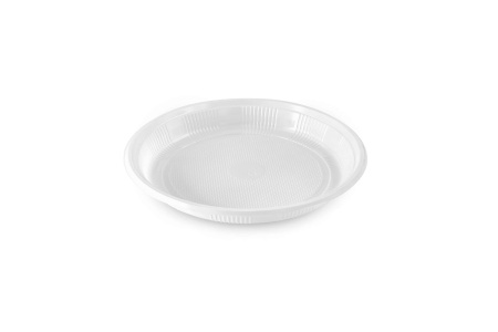 Купить одноразовая белая тарелка, d-170 мм, h-23 мм от компании РоссПак