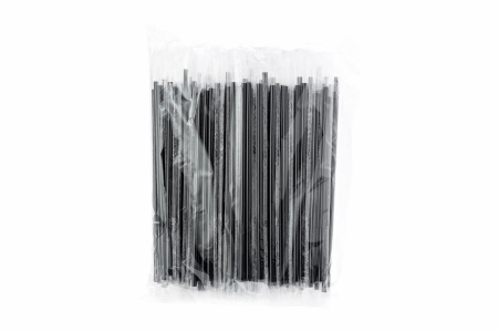 Купить трубочка коктейльная 8х240 мм, черная, прямая, в индивидуальной упаковке от компании РоссПак