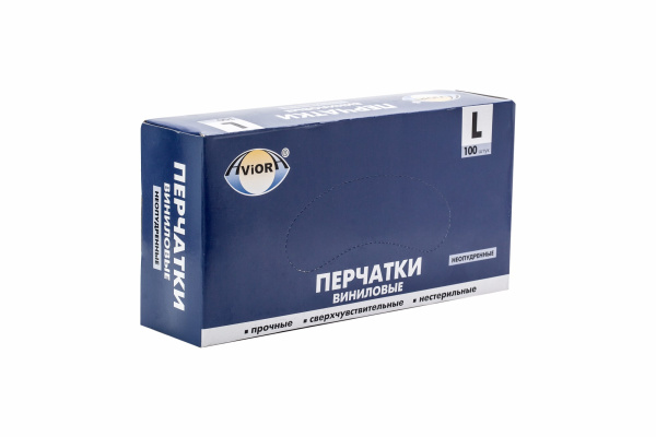 Купить перчатки виниловые б/напыл. "aviora" (l), 50 пар/упак. от компании РоссПак