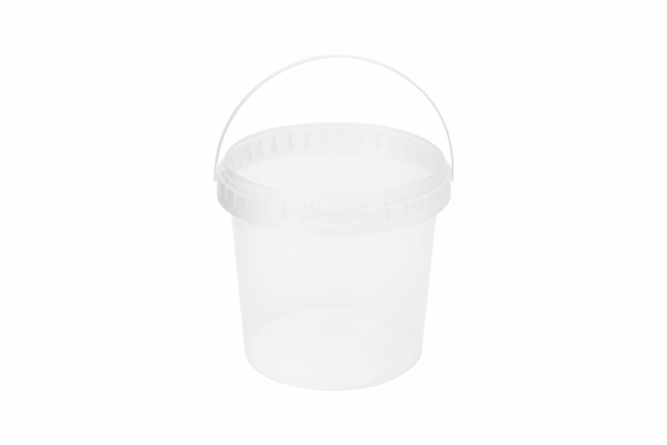 Купить ведро прозрачное круглое с ручкой (1,0 л), d-131 мм, h-121 мм от компании РоссПак