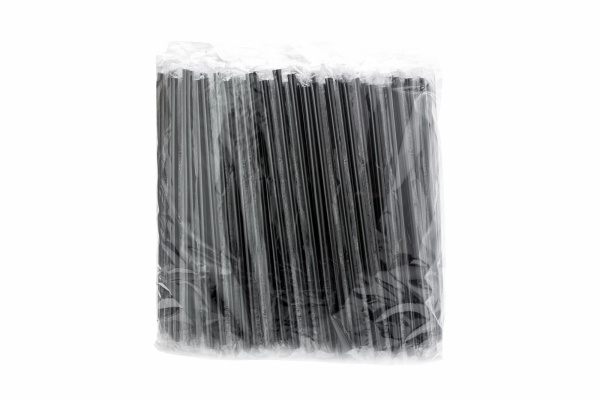 Купить трубочка коктейльная черная с гофрой, в индивидуальной упаковке, 5х210мм от компании РоссПак