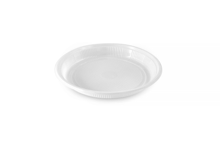 Купить одноразовая белая тарелка, d-170 мм, h-23 мм от компании РоссПак
