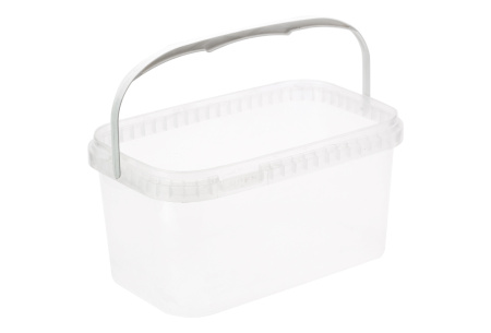 Купить ведро 3,3л прямоугольное, 250х158 мм, прозрачное с белой ручкой, pp от компании РоссПак