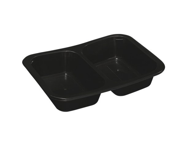 Купить лоток под запайку черный 2-секц.50/50 187х137х36мм от компании РоссПак