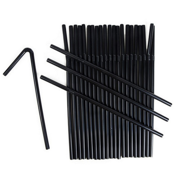 Купить трубочка коктейльная с гофрой, черные 8х240 мм от компании РоссПак